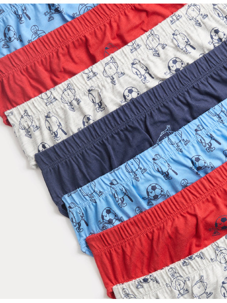 Marks & Spencer Памучни slip от чист памук със спортен печат, опаковка 7 броя (18 месеца – 14 години) Marks & Spencer многоцветен