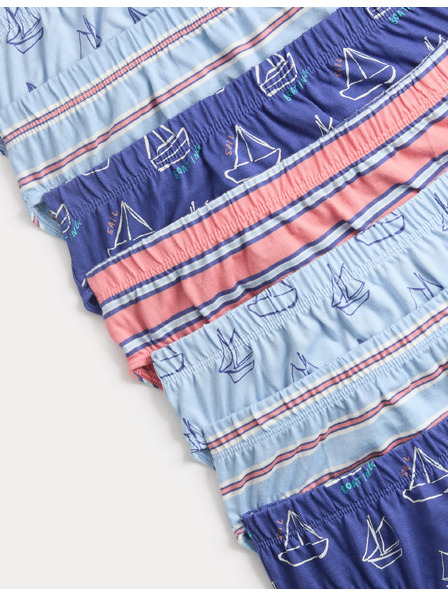 Marks & Spencer Памучни slip Boats & Striped от чист памук, 7 броя в опаковка (18 месеца – 14 години) Marks & Spencer син