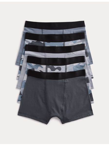 Marks & Spencer Опаковка 5 броя камуфлажни боксерки с висок дял на памука (5–16 години) Marks & Spencer многоцветен