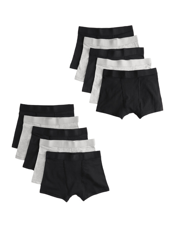 Marks & Spencer Памучни боксерки с еластан, 10 броя в опаковка (5–16 години) Marks & Spencer черен