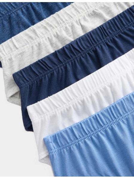 Marks & Spencer Памучни slip от чист памук, 10 броя в опаковка (2–14 години) Marks & Spencer син