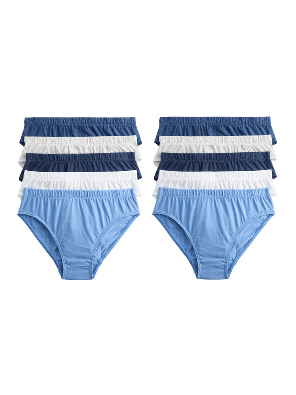 Marks & Spencer Бикини от чистo памук, опаковка 10 броя (2–14 години) Marks & Spencer синя