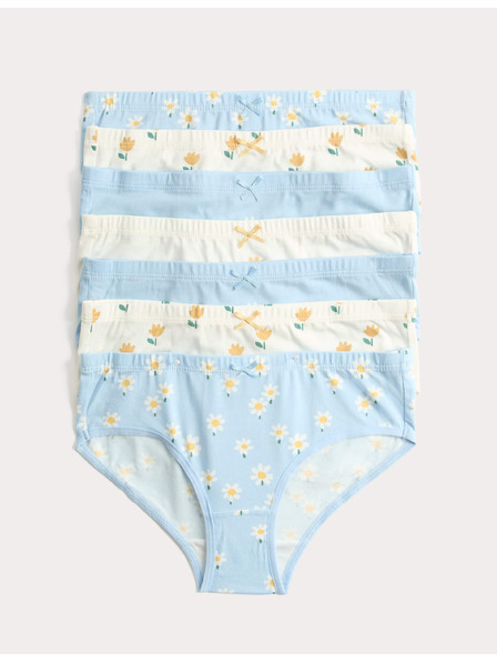 Marks & Spencer Памучни slip с цветен мотив, 7 броя в опаковка (18 месеца –14 години) Marks & Spencer син