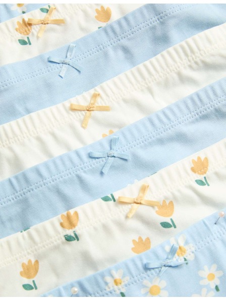 Marks & Spencer Памучни slip с цветен мотив, 7 броя в опаковка (18 месеца –14 години) Marks & Spencer син