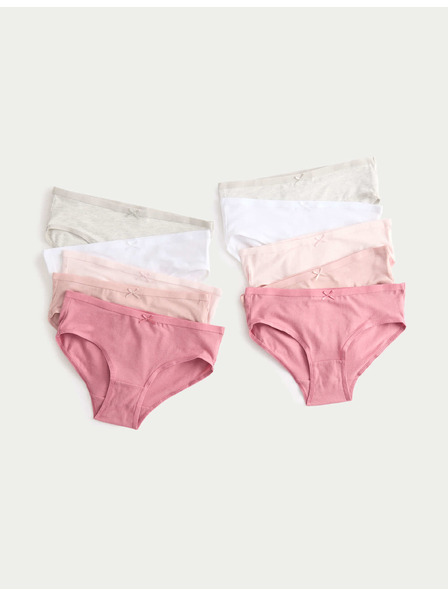 Marks & Spencer Памучни slip с еластан, 10 броя в опаковка (2–14 години) Marks & Spencer многоцветен