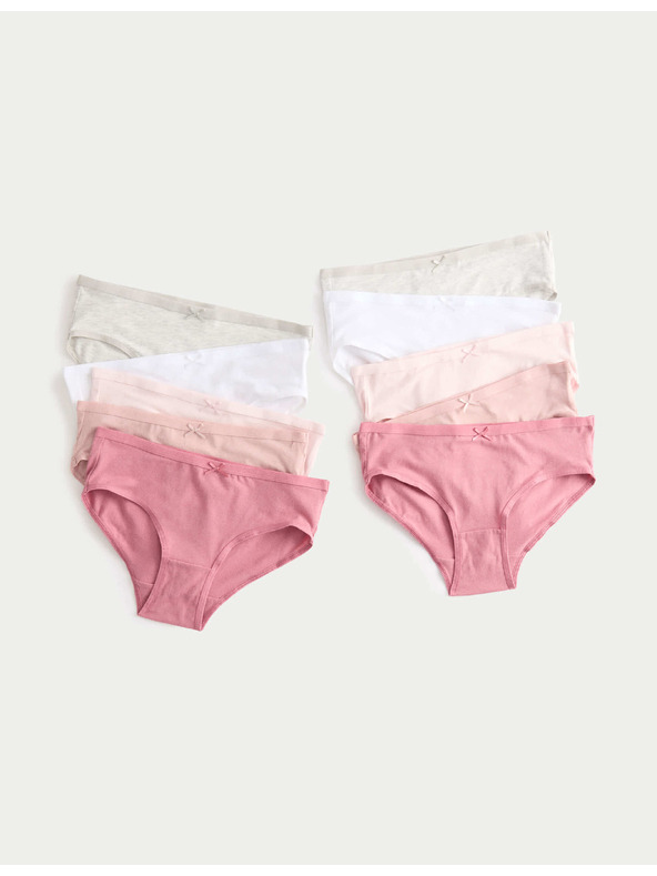 Marks & Spencer Памучни slip с еластан, 10 броя в опаковка (2–14 години) Marks & Spencer многоцветен