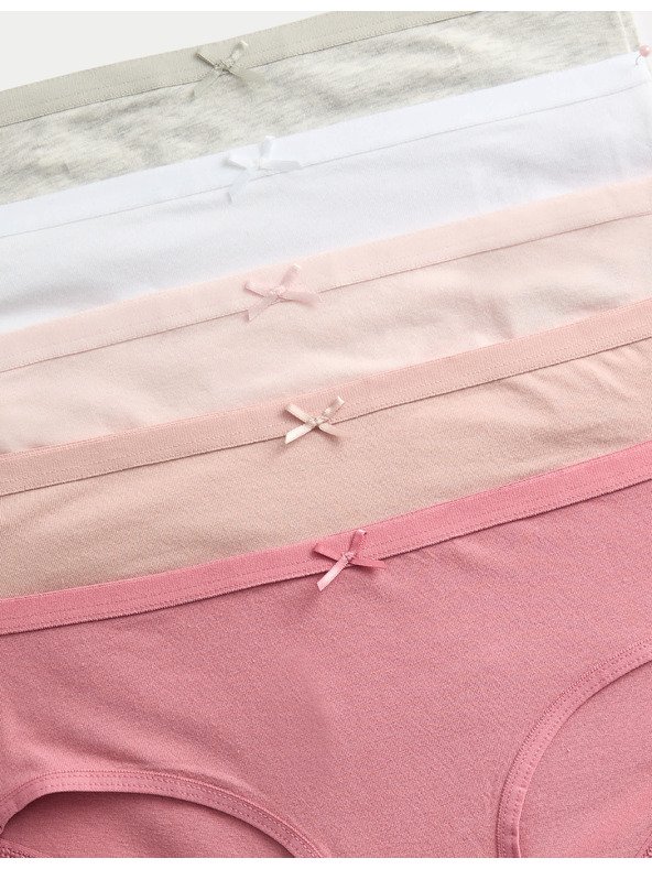 Marks & Spencer Памучни slip с еластан, 10 броя в опаковка (2–14 години) Marks & Spencer многоцветен