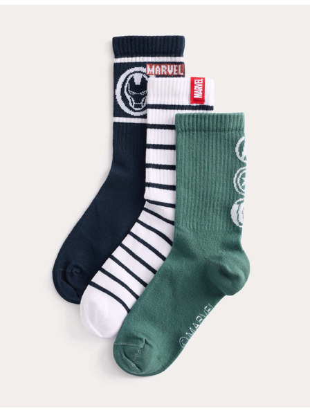 Marks & Spencer Чорапи до глезена Marvel™, 3 броя в опаковка (размер 6 малък – 7 голям) Marks & Spencer зелен