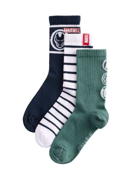 Marks & Spencer Чорапи до глезена Marvel™, 3 броя в опаковка (размер 6 малък – 7 голям) Marks & Spencer зелен