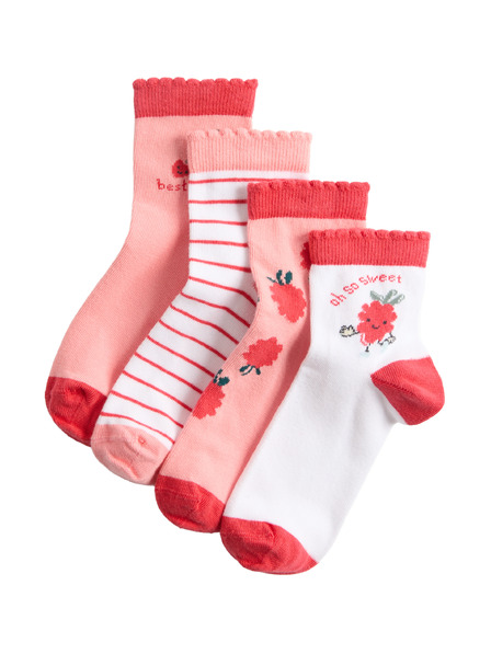 Marks & Spencer Чорапи Fun Berries, комплект 4 двойки (6 малък – 7 голям) Marks & Spencer оранжев