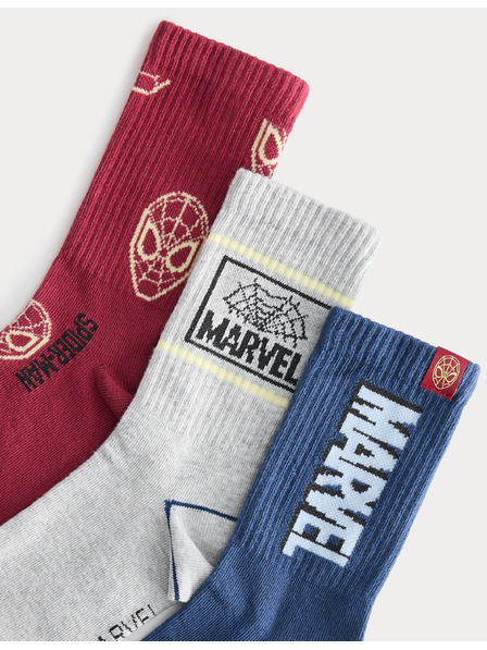 Marks & Spencer Чорапи Spider-Man™ с висок процент памук, 3 двойки Marks & Spencer червен