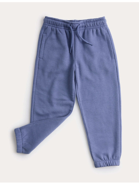Marks & Spencer Едноцветни спортни панталони с висок дял памук (2-8 години) Marks & Spencer синя