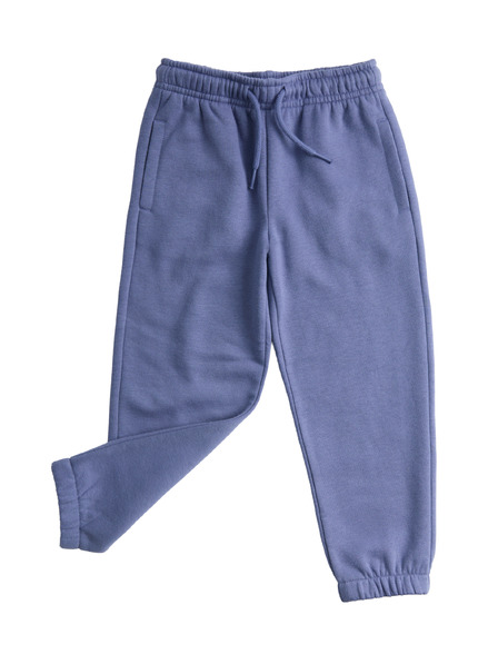Marks & Spencer Едноцветни спортни панталони с висок дял памук (2-8 години) Marks & Spencer синя