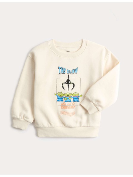 Marks & Spencer Суитшърт Toy Story™ с висок процент памук (2–8 години) Marks & Spencer кремава