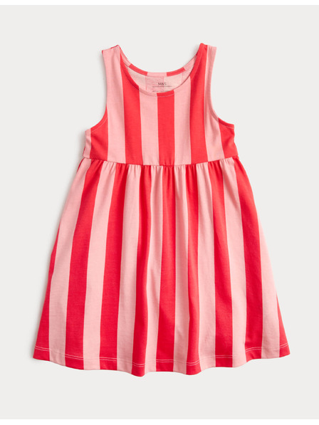 Marks & Spencer Рокля без ръкави от чист памук (2–8 години) Marks & Spencer червена