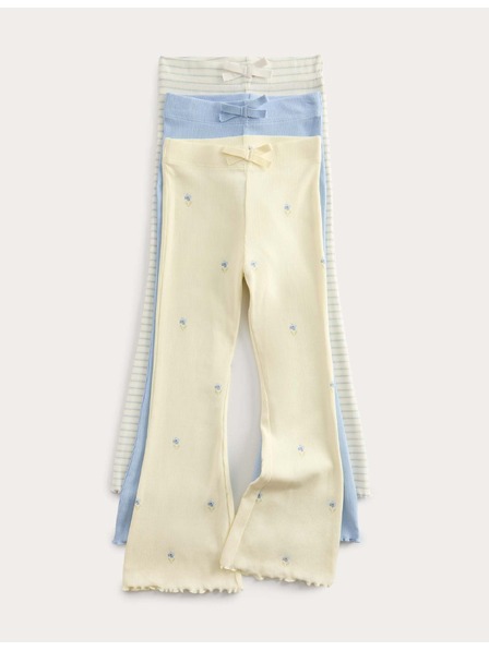 Marks & Spencer Цветни легинси с ивици и висок процент памук, 3 броя (2–8 години) Marks & Spencer жълта