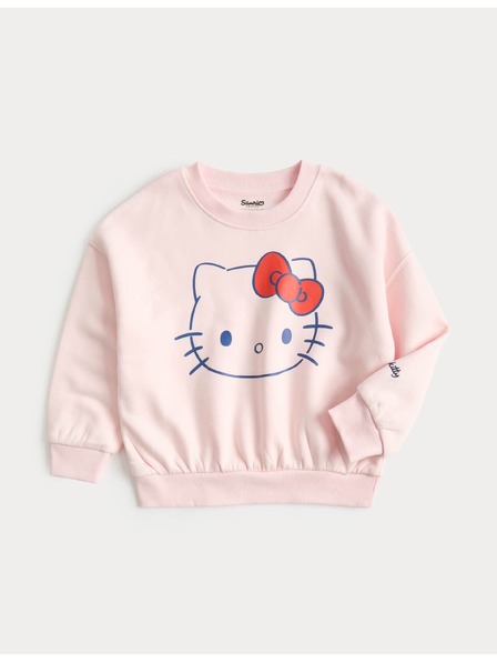 Marks & Spencer Суитшърт с мотив Hello Kitty™ с висок процент памук (2–8 години) Marks & Spencer розова