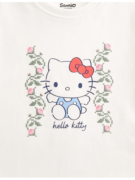 Marks & Spencer Тениска Hello Kitty™ от чист памук (2-8 години) Marks & Spencer в бяло