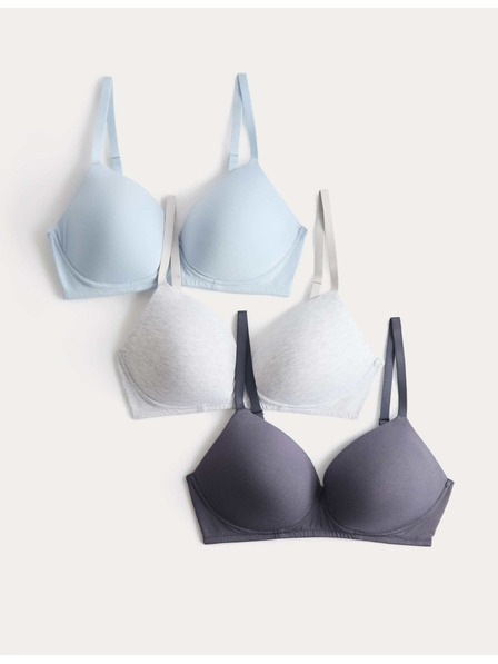 Marks & Spencer Гладък сутиен без костици, размер A–E, 3 броя в пакет Marks & Spencer сив