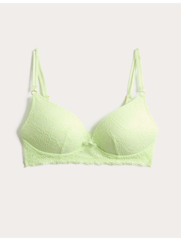 Marks & Spencer Дантелен деколтен бюстхалтер Ida без кости (A-E) Marks & Spencer зелен