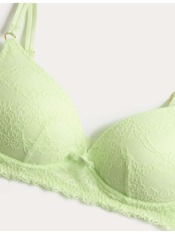 Marks & Spencer Дантелен деколтен бюстхалтер Ida без кости (A-E) Marks & Spencer зелен