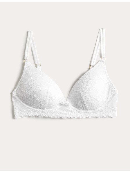 Marks & Spencer Дантелен деколтен бюстхалтер Ida без кости (A-E) Marks & Spencer бял