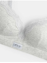Marks & Spencer Памучен рибран деколтен бюстхалтер Juni без кости (A–E) Marks & Spencer сив