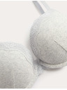 Marks & Spencer Памучен push-up бюстхалтер Juni за дълбок деколте с кости (A-E) Marks & Spencer сив