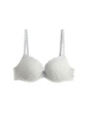 Marks & Spencer Памучен push-up бюстхалтер Juni за дълбок деколте с кости (A-E) Marks & Spencer сив