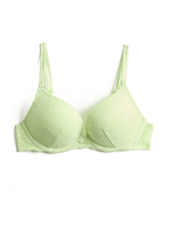 Marks & Spencer Дантелен push-up деколтен бюстхалтер Ida с кости (A–E) Marks & Spencer зелен