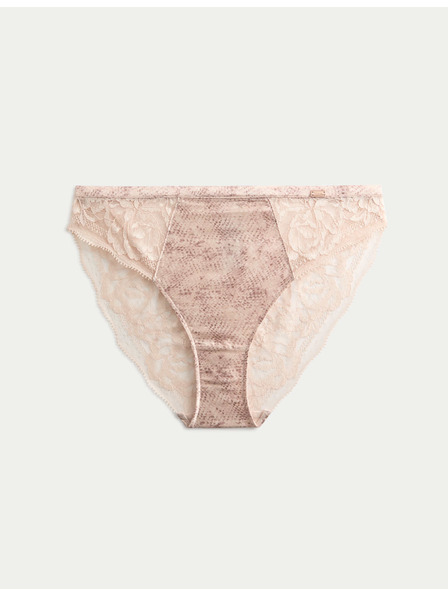 Marks & Spencer Копринени дантелени високо отрязани слипове Rosalie Marks & Spencer розова