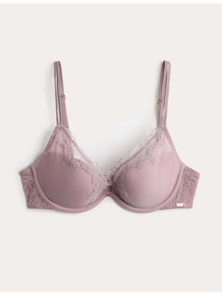 Marks & Spencer Дантелено деколте сутиен Nolana с костици Marks & Spencer кафява