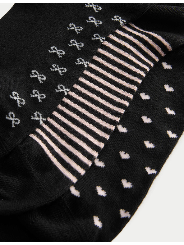 Marks & Spencer 5 броя супермеки шарирани чорапи до глезена Marks & Spencer черна