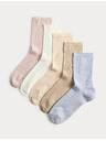 Marks & Spencer 5 чифта супермеки високи чорапи Marks & Spencer синя