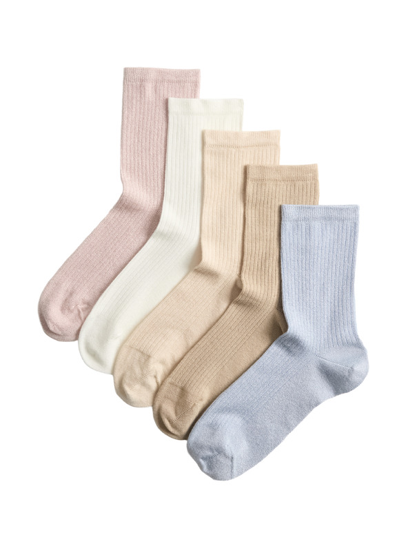 Marks & Spencer 5 чифта супермеки високи чорапи Marks & Spencer синя