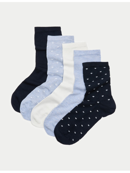 Marks & Spencer Супермеки чорапи до глезена, 5 броя Marks & Spencer синя