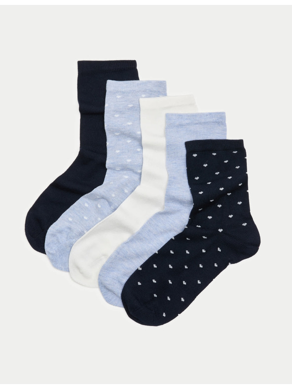 Marks & Spencer Супермеки чорапи до глезена, 5 броя Marks & Spencer синя