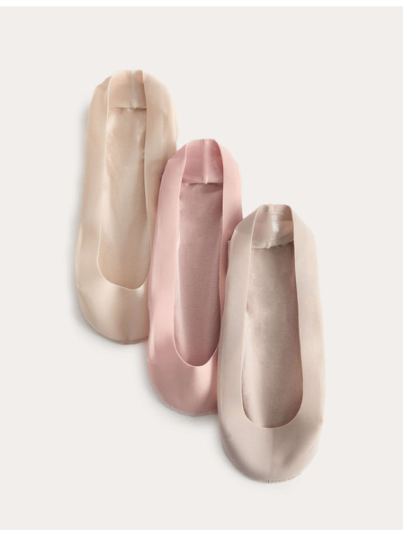 Marks & Spencer Комплект 3 чифта чорапи от памучна смес Marks & Spencer кремав