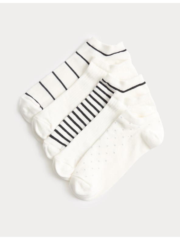 Marks & Spencer Пакетирани къси чорапи Trainer Liners™, с висок дял памук, комплект 5 чифта Marks & Spencer черна
