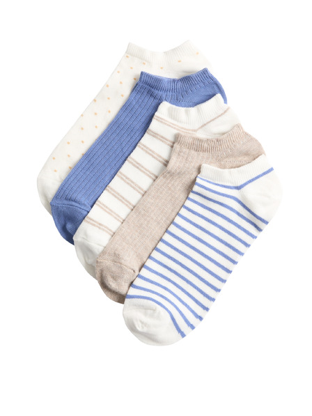 Marks & Spencer Пакетирани къси чорапи Trainer Liners™, с висок дял памук, комплект 5 чифта Marks & Spencer синя