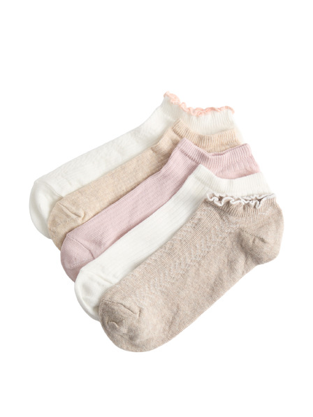 Marks & Spencer Пакетирани къси чорапи Trainer Liners™ с висок дял памук, комплект 5 чифта Marks & Spencer розова