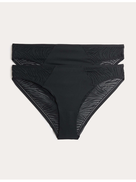 Marks & Spencer Опаковка 3 невидими Body Invisibles™ дантелени бразилски бикини Marks & Spencer черна