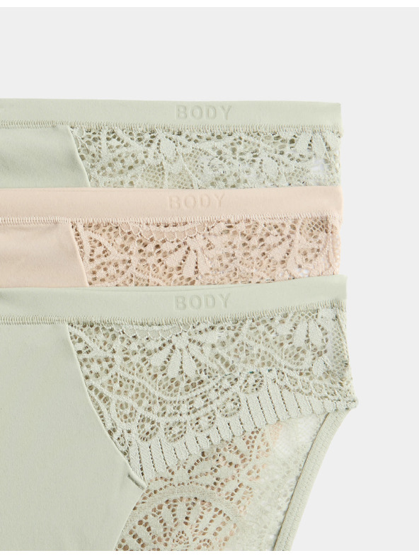 Marks & Spencer Високи бикини Body Soft™, комплект 3 бр. Marks & Spencer зелен
