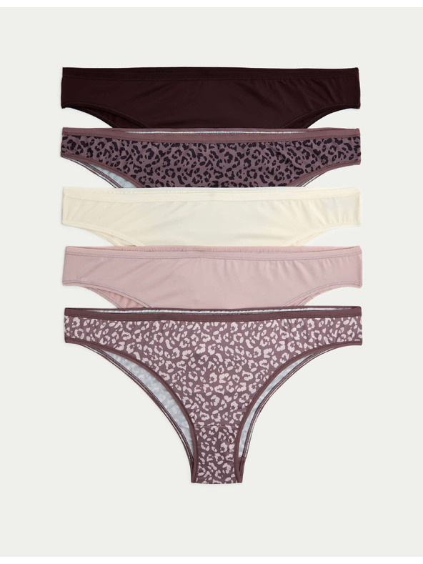 Marks & Spencer Бразилски бикини от микрофибър, 5 бр. в опаковка Marks & Spencer кафява