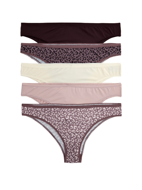 Marks & Spencer Бразилски бикини от микрофибър, 5 бр. в опаковка Marks & Spencer кафява