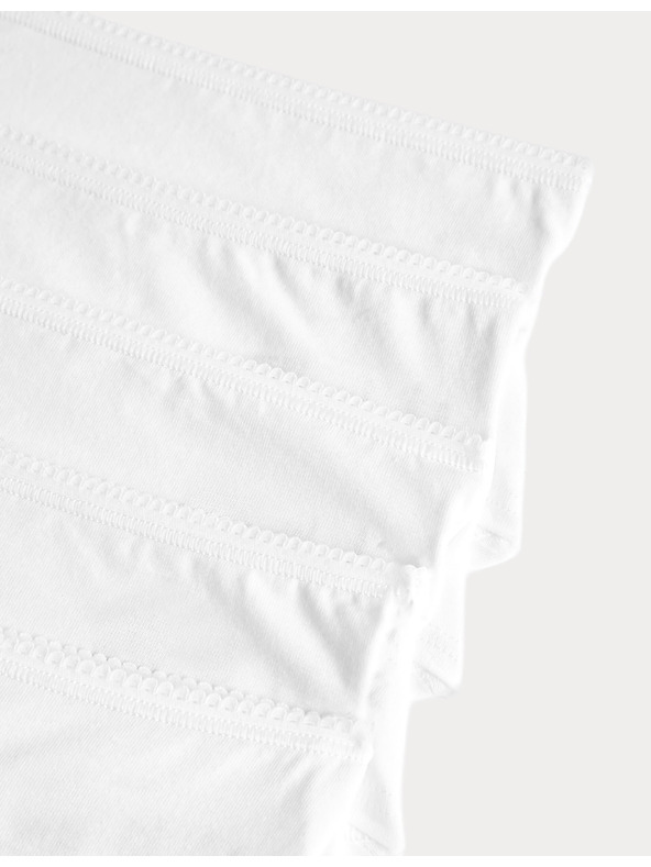 Marks & Spencer Нискорязани шорткови бикини от памук и lycra®, 5 бр. в опаковка Marks & Spencer бяла
