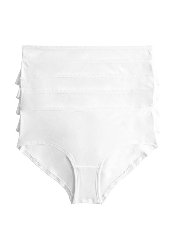 Marks & Spencer Нискорязани шорткови бикини от памук и lycra®, 5 бр. в опаковка Marks & Spencer бяла