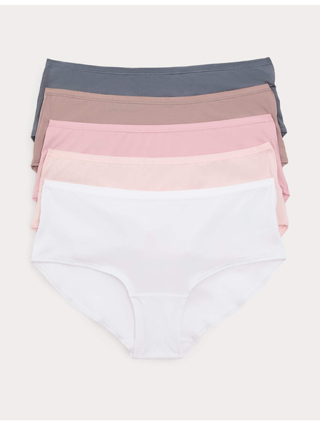 Marks & Spencer Нискорязани бикини от микрофибър, без видим шев, 5 бр. Marks & Spencer кафява