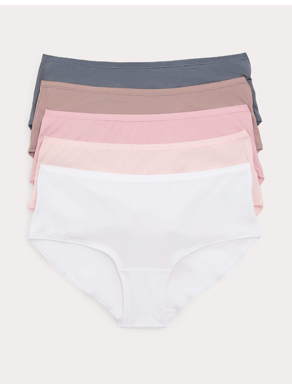 Marks & Spencer Нискорязани бикини от микрофибър, без видим шев, 5 бр. Marks & Spencer кафява