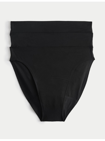 Marks & Spencer Комплект 3 броя бикини менструални слипове без видими еластици Marks & Spencer черна